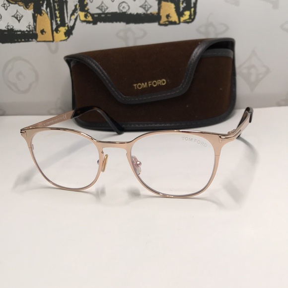Tom Ford TF5732-B 028 Authentic Eyeglasses · Rose Gold/Havana - Picture 1 of 12